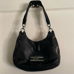 Vintage Leather Black Coach Handbag